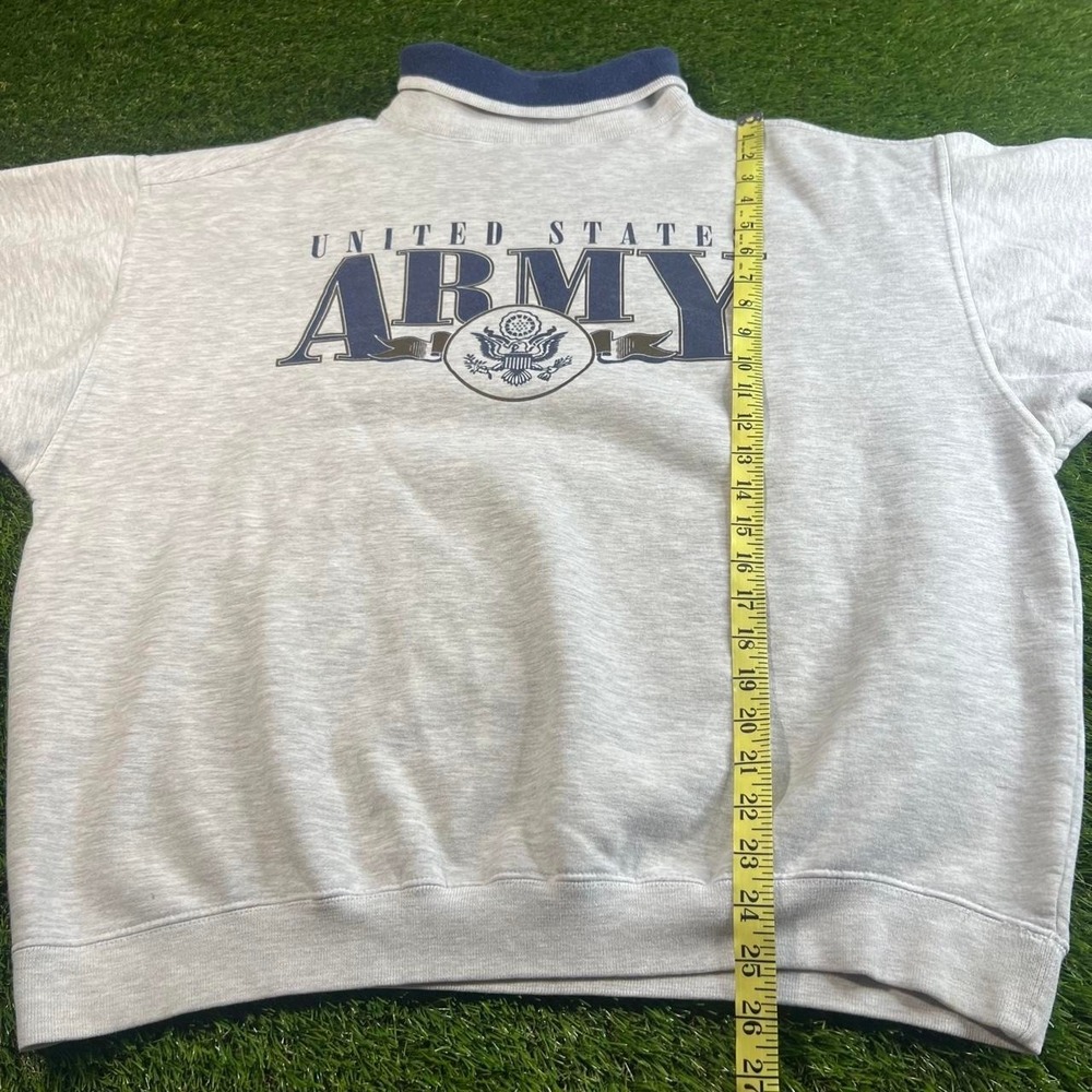 VTG United States Army Mock Neck Sweatshirt Gray Spell Out Military XL Gear - Picture 5 of 6